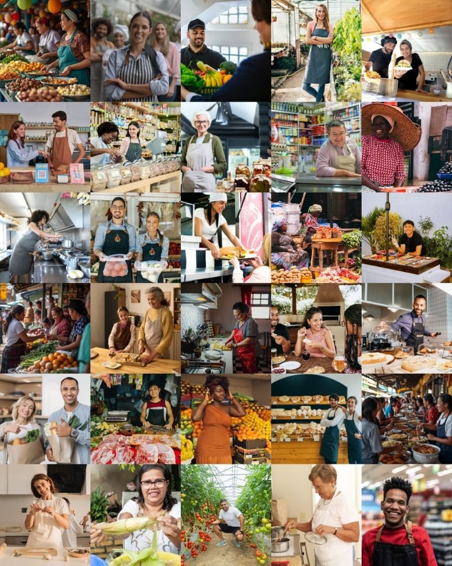 Personas que alimentan la comunidad